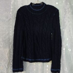 Classic Navy Cable Knit Sweater